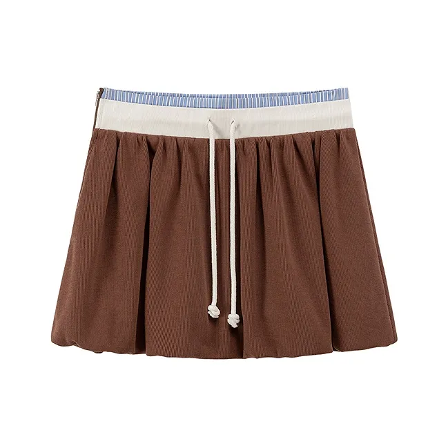CHUU Casual Short Skirts Women's Coffee-0