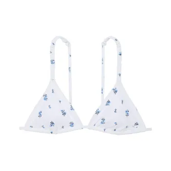 Victoria's Secret PINK SCRUNCHIE TRIANGLE BIKINI TOP / OWF Bikini Women's Light White Floral