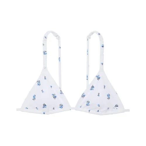 Victoria's Secret PINK SCRUNCHIE TRIANGLE BIKINI TOP / OWF Bikini Women's Light White Floral