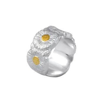 BUCCELLATI BLOSSOMS Series Sterling Silver Gilded Rings Women's Silver