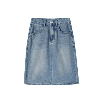 HIPPIEMISS Denim Short Skirts Women's Light Blue