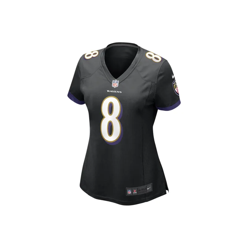 Nike Game Football Jersey Soccer Jerseys Baltimore Ravens Lamar Jackson Women's Black-0