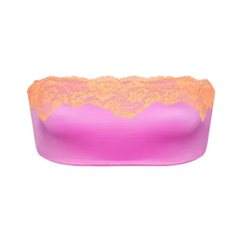 SKIMS LACE SWIM BANDEAU BIKINI TOP Bikini Women's NEON ORCHID/Neon Orchid