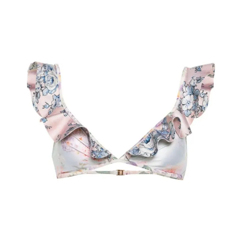 Zimmermann Halliday Spliced Frill Bikini Top-0