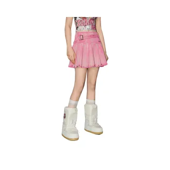 Unifree Denim Short Skirts Women's Pink