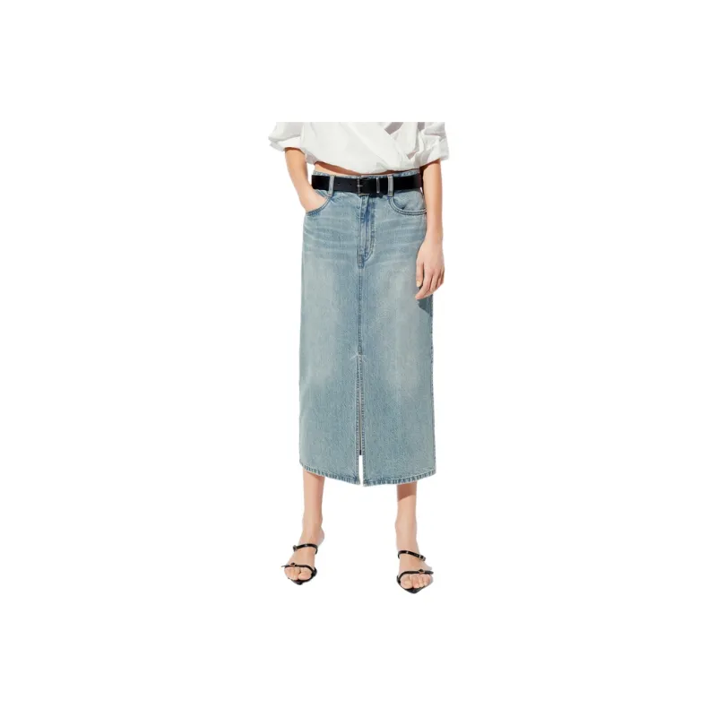 MOCO Denim Long Skirt Women's Blue-0