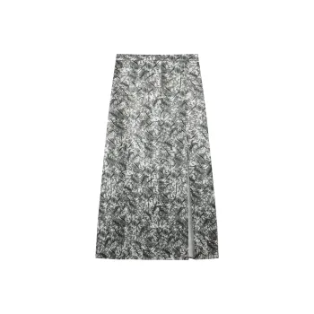 THE SEA LIFE Casual Long Skirt Women's Shimmer Green