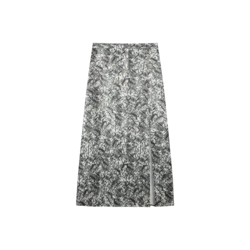 THE SEA LIFE Casual Long Skirt Women's Shimmer Green