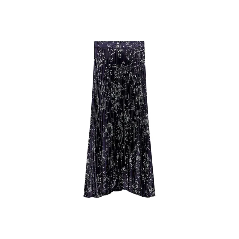 ZARA Casual Long Skirts Women's Sea Blue-0