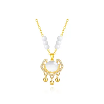 Master Kim White Jade Bodhi Necklaces Women's