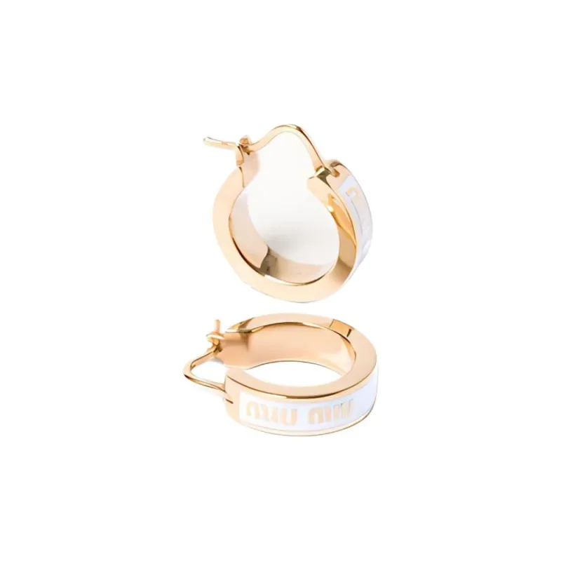 MIU MIU Enamel Hoop Earrings-1