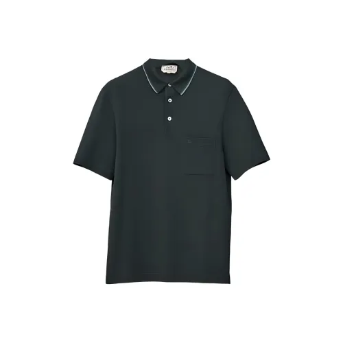 HERMES FW22 Polo Shirt Men's Green