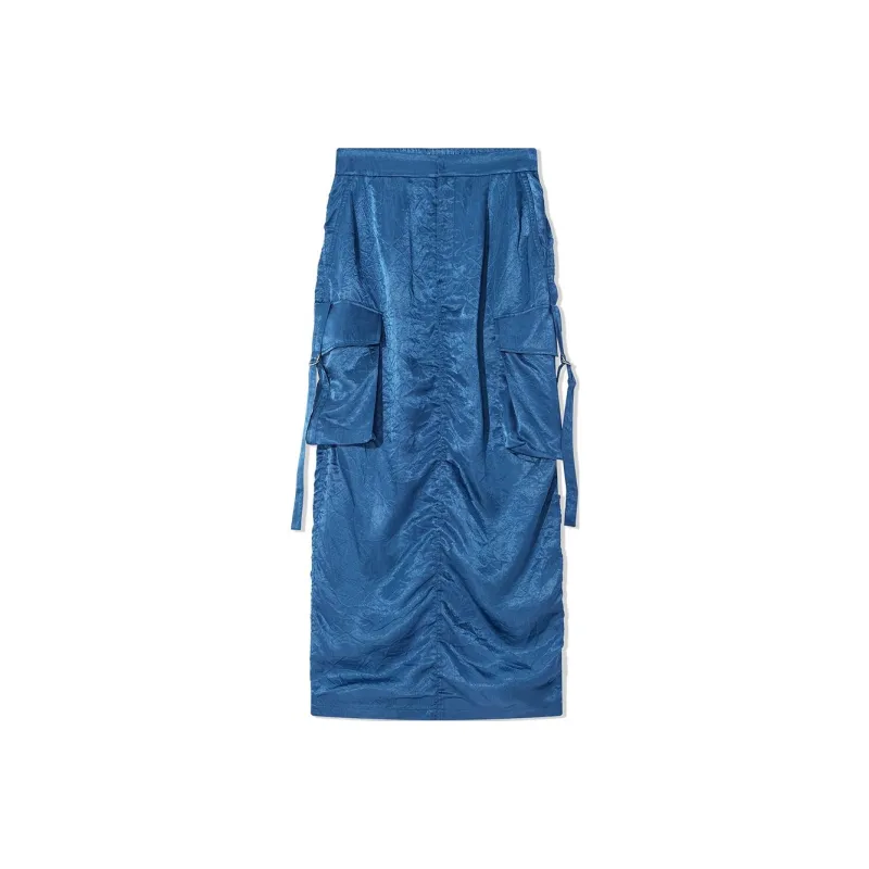 COVERINS Casual Long Skirt Women's Blue-0