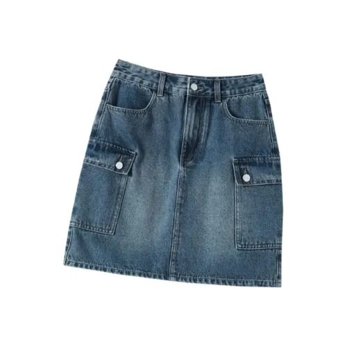 SITOL Denim Short Skirts Women's Blue