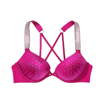 Victoria's Secret Shine Strap Bombshell Push-Up Bikini Top/Berry Blush Bikini Women's Berry Red