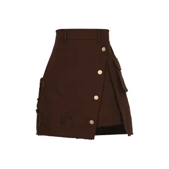 Snbl Casual Short Skirts Women's Coffee