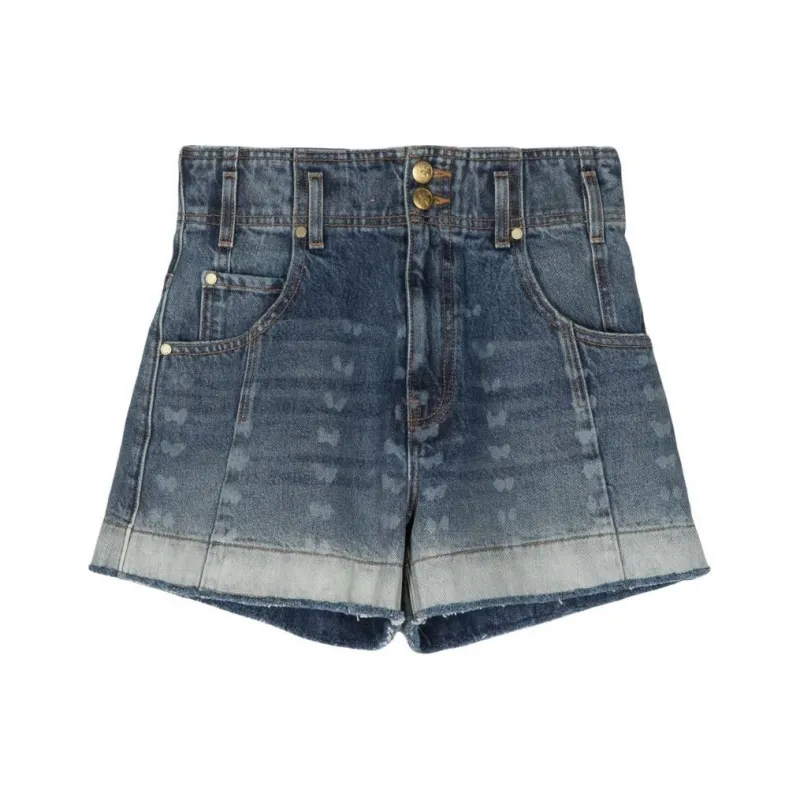Ulla Johnson Butterfly print Denim Shorts-0