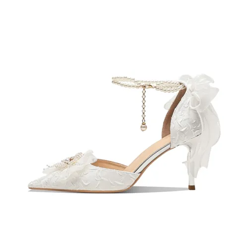 WOXXXN Slim Heel High Heels Women's White