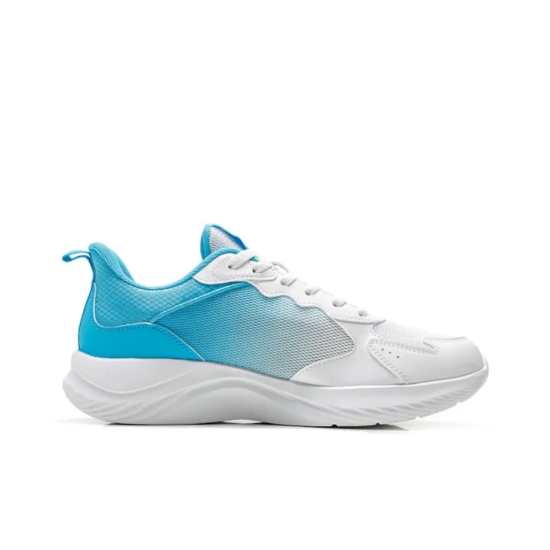 QIAODAN Anti Slip Wear Resistant Low Top Running Shoes Men's White Blue-1