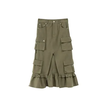 CHUU Casual Short Skirts Women's Army Green