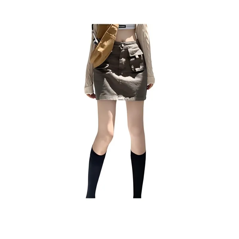 Rose Denim Short Skirts Women's Gray Green-0