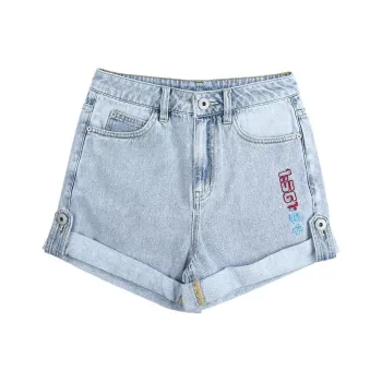 LALABOBO Denim Shorts Women's Medium Blue White
