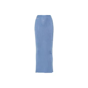 MARNI Logo Intarsia Ribbed Knit Maxi Skirt