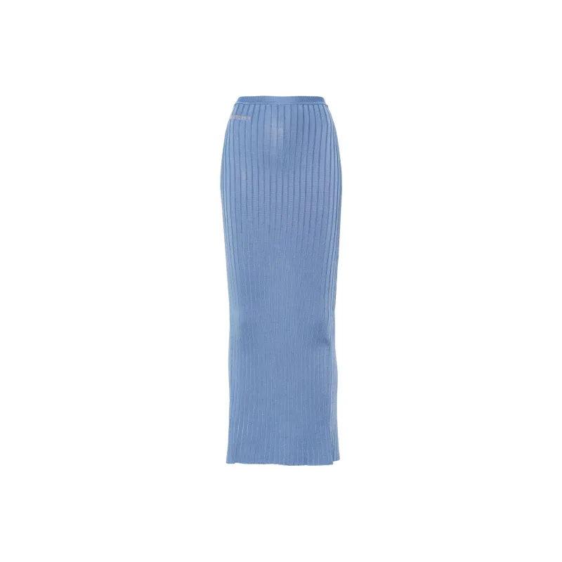 MARNI Logo Intarsia Ribbed Knit Maxi Skirt-0