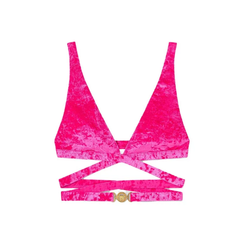 VERSACE Medusa Charm Strapped Bikini Top-0