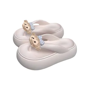 Ke Jiayi Cute Flip Flops For Women's Summer Cartoon Platform Slip Resistant Ankle Slippers Summer