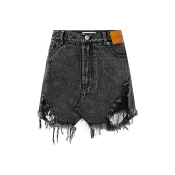JAC FLEURANT Denim Short Skirts Women's Black