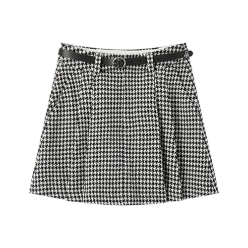 DEGAIA FW24 Casual Short Skirts Women's Black Positioning Floral