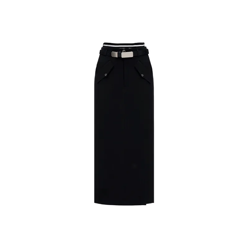 MODULER XIACHUAN Casual Long Skirts Women's Black-0