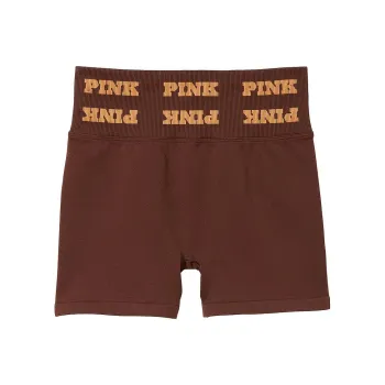 Victoria's Secret PINK SOFT SEAMLESS 3' SHORTS/Ganache Logo Sports Shorts Women's Ganache Logo