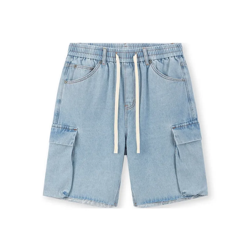 BONELESS Denim Shorts Unisex Light Blue-0