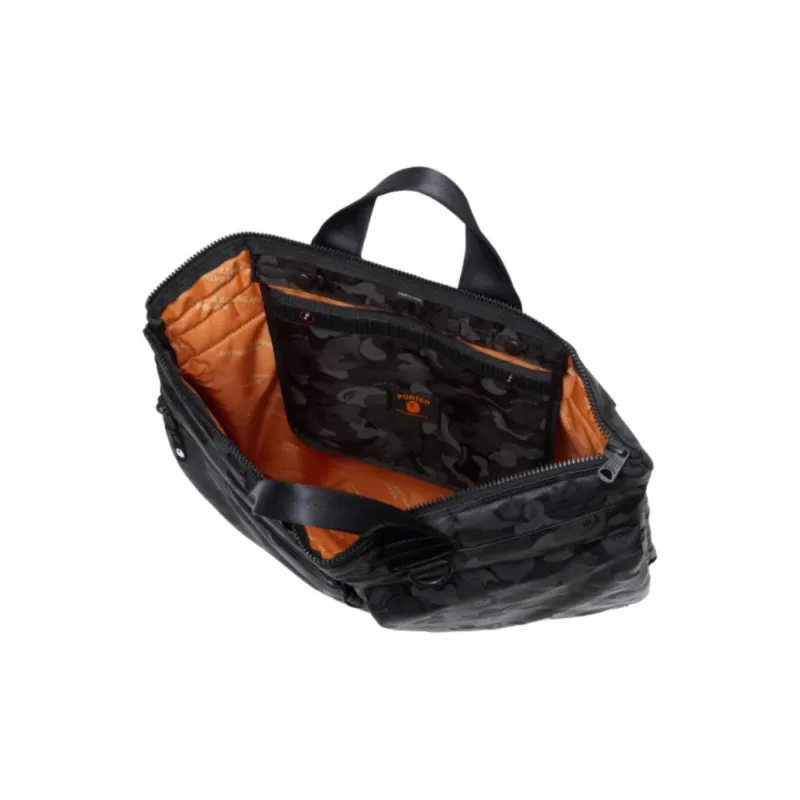 A BATHING APE PORTER Collaboration Polyester Tote Bag, Shopping Bag, Shoulder Bag, Crossbody Bag, Handbag Unisex Black-3