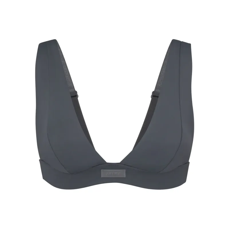 Skims Swim Plunge Bikini Top Gunmetal-0