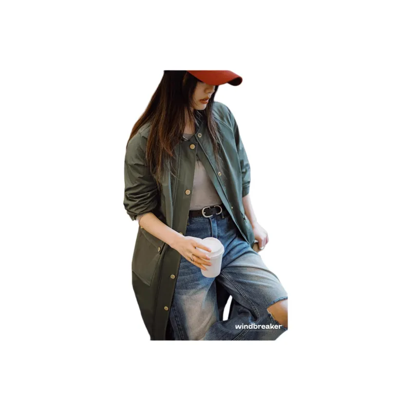 MADEN Trench Coat Women's Olive Green-2