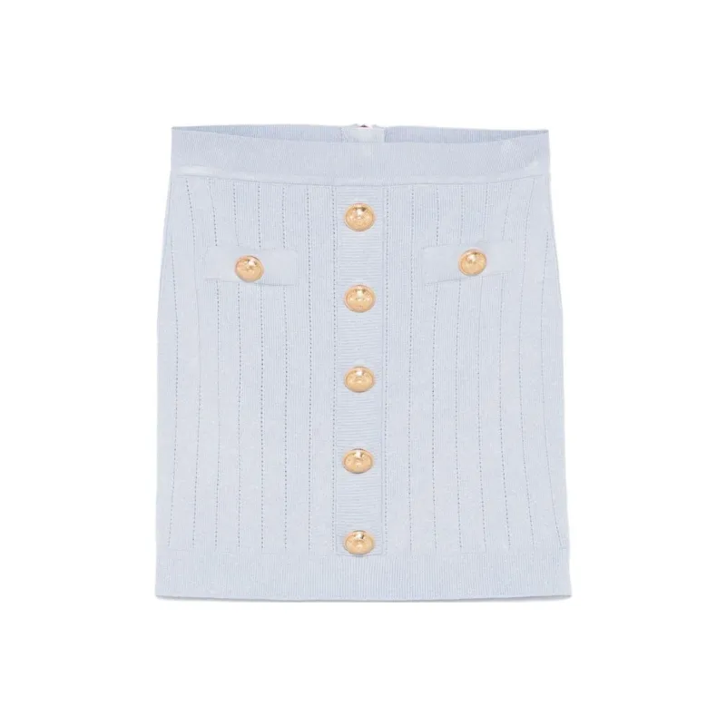 BALMAIN Button Detailed High Rise Mini Skirt-0