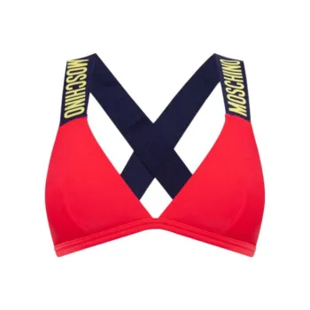 MOSCHINO Logo embossed Bikini Top