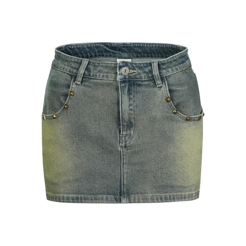 Guuka Hero Denim Short Skirts Women's Nostalgic Blue-0