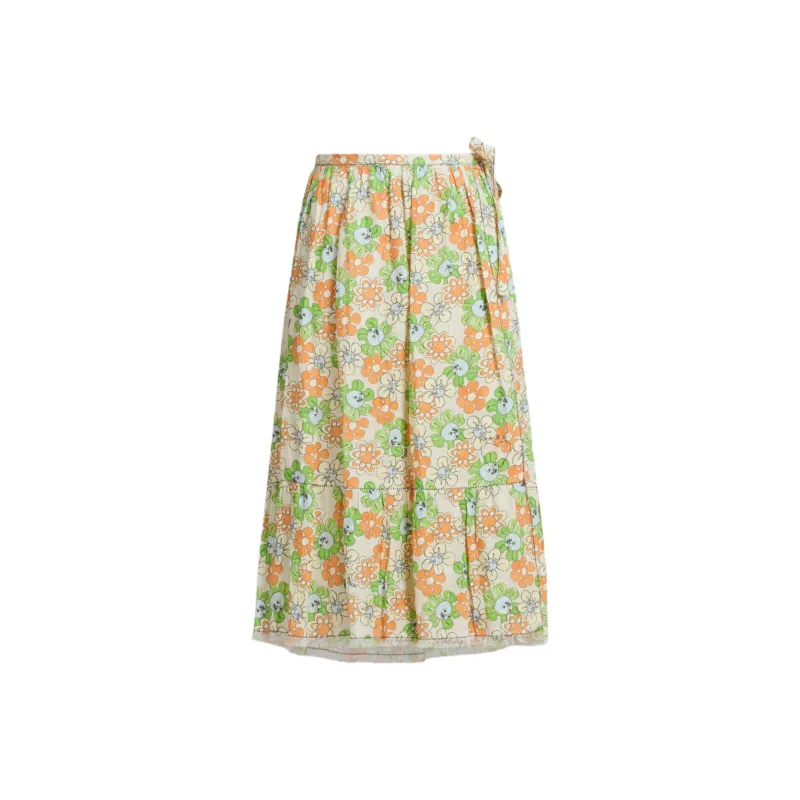 MARNI Floral print Organic Linen Midi Skirt-0
