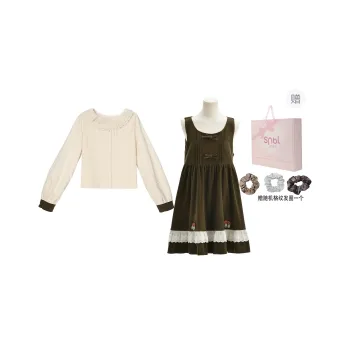 SNBL Two Piece Skirt Sets Women's Shirt+Suspenders Skirt