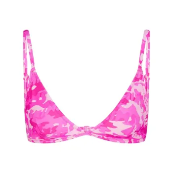 SKIMS SIGNATURE SWIM ADJUSTABLE TRIANGLE TOP Bikini Women's Pink Skims Camo/Pink Camouflage