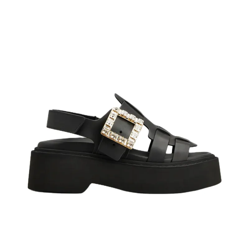 Roger Vivier Viv' Rangers One Strap Sandals Women's Black-1