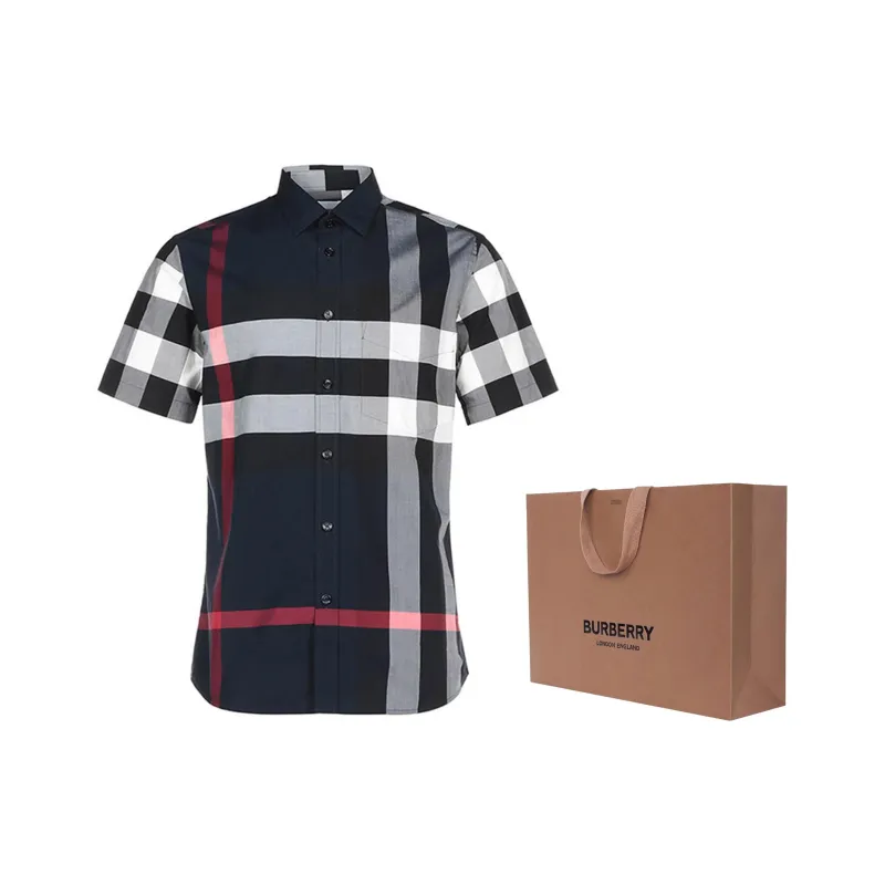 Burberry Shirt Men's Marine Blue-7