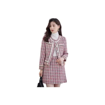Emodues Two Piece Skirt Sets Women's Pink