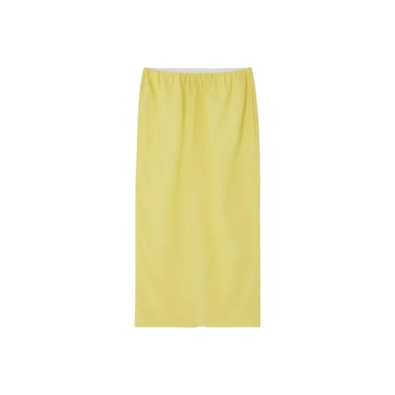 AMERICAN VINTAGE A.M SS24 JUPE FEMME PYKOBOO Casual Long Skirts Women's Neon Yellow-0