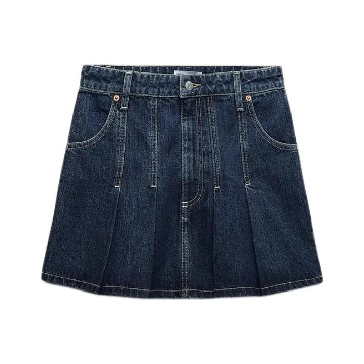 ZARA Denim Short Skirts Women's Blue-0