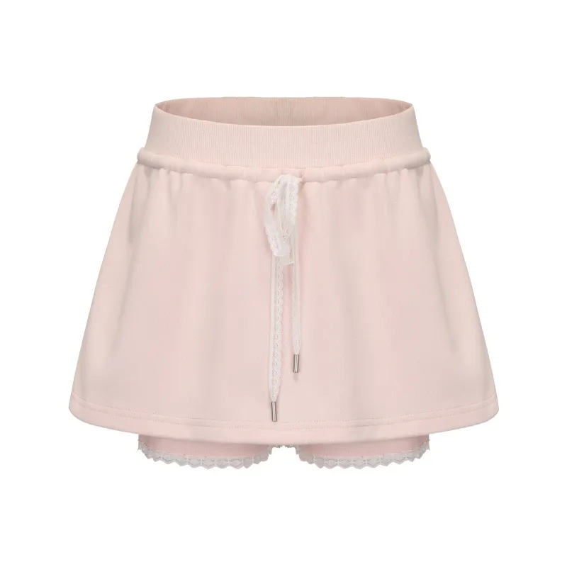 CHIWAWAMEME Casual Short Skirts Women's Pink-0